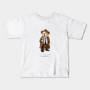 Cute detective bear design Kids T-Shirt